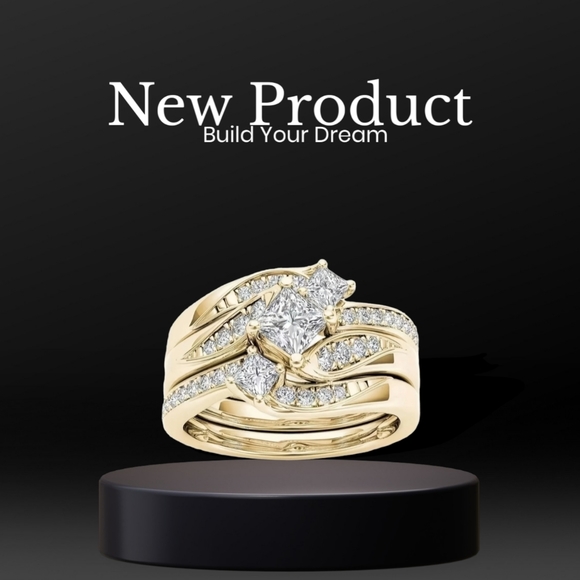 Princess-cut Diamond Bridal Set - Picture 5 of 16